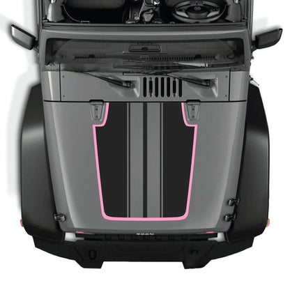 alt
Calcomanía para capó Jeep Wrangler JK JKU con franja negra, kit gráfico de CarCode, hecha de vinilo premium, aplicada en el capó.