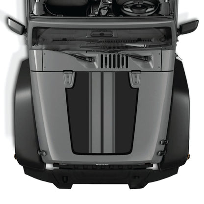 Calcomanía para capó Jeep Wrangler JK JKU con franja negra, kit gráfico de vinilo premium CarCode para modelos 2007-2018.