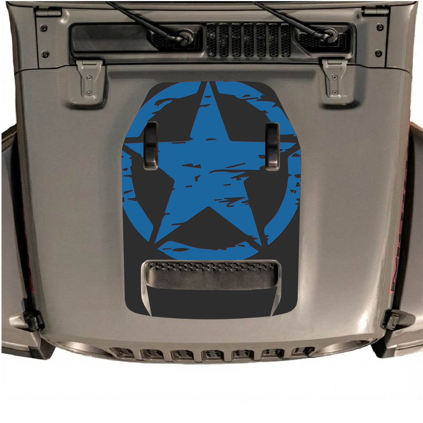 Hood Panel Decal/Sticker - Full Star Graphic Decal Graphic Kit - For Jeep JL JLU 392 2018 - Premium Vinyl