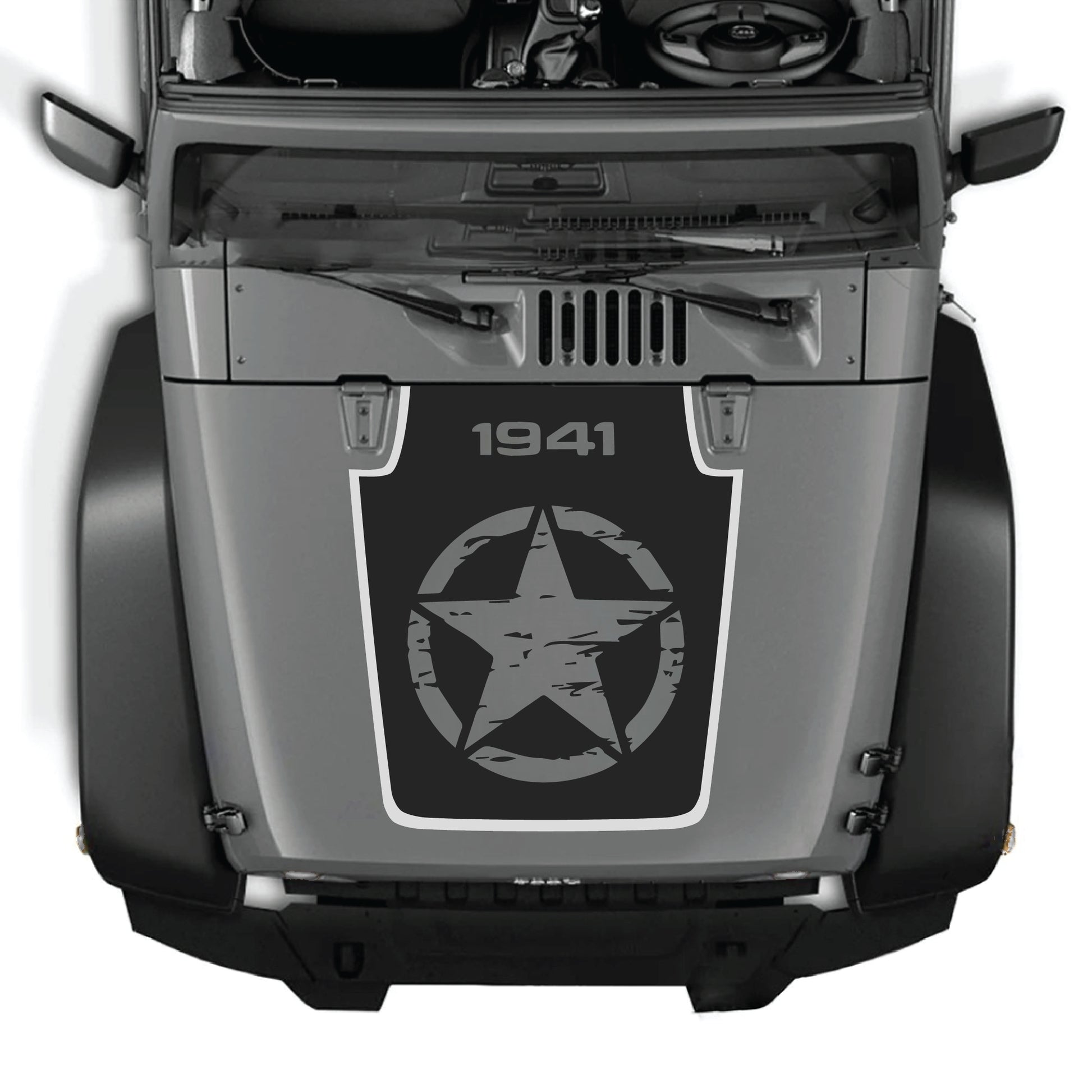 Full decal de estrellas para el cofre de Jeep Wrangler JK JKU 2007-2018, gráfico premium de vinilo de CarCode para el cofre del vehículo