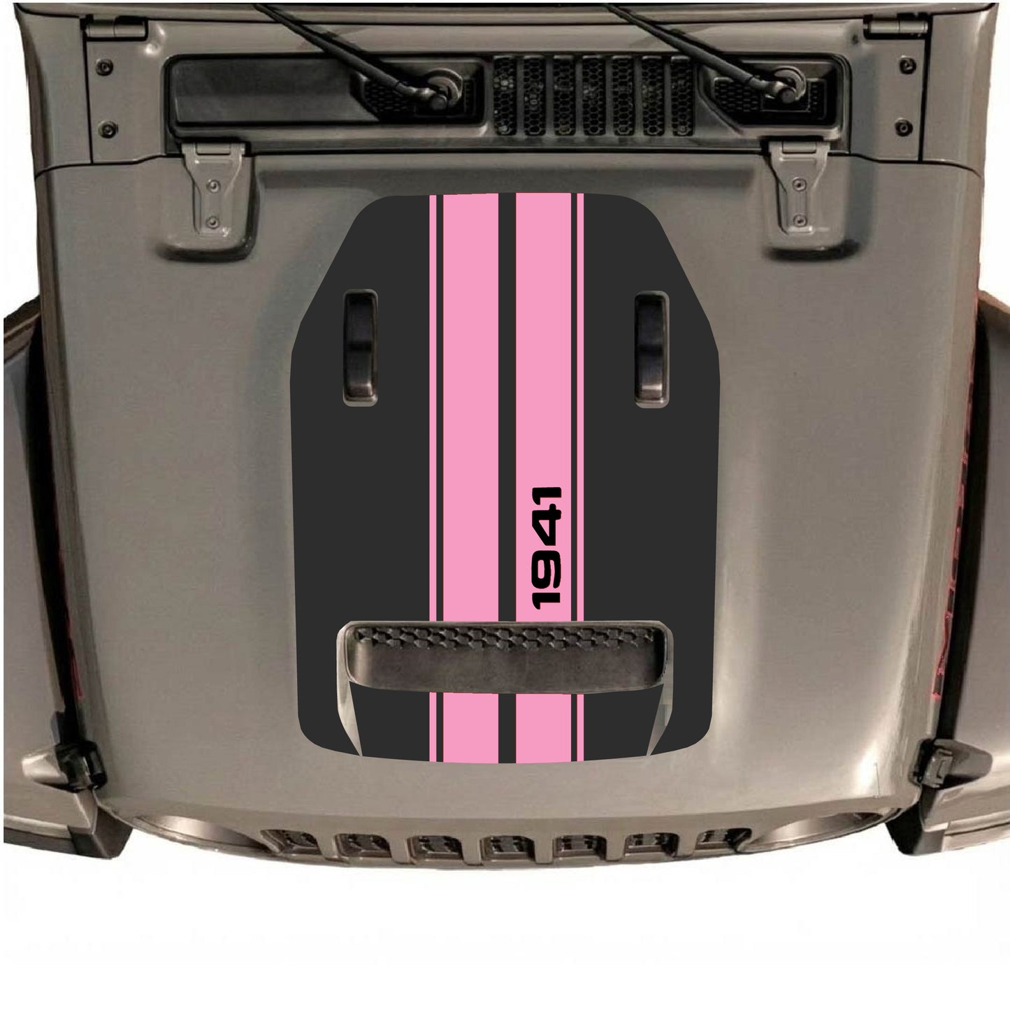 Hood Panel Decal/Sticker - 1941 Stripes Graphic Decal Graphic Kit - For Jeep JL JLU 392 2018 - Premium Vinyl