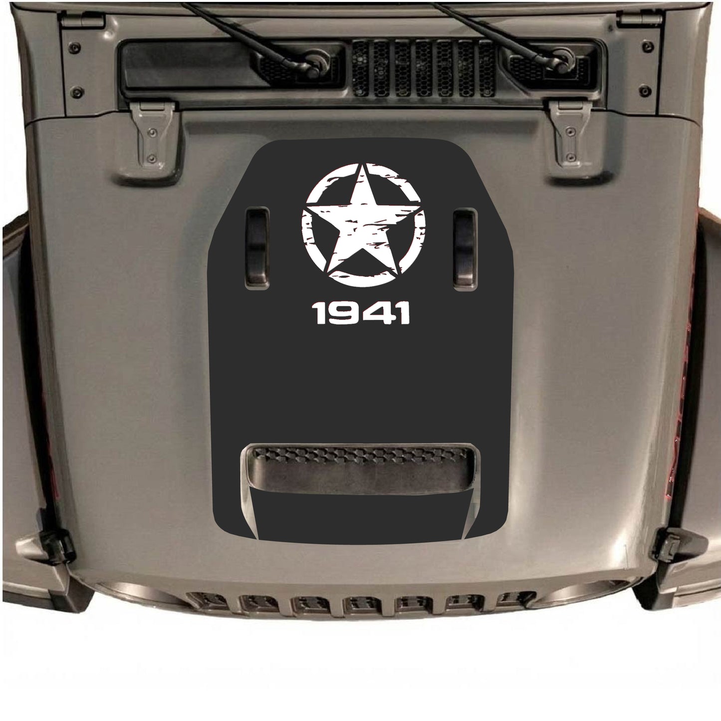Hood Panel Decal/Sticker - 1941 Top Star Graphic Decal Graphic Kit - For Jeep JL JLU 392 2018 - Premium Vinyl