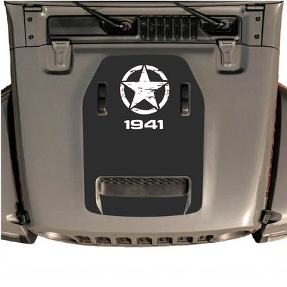 Hood Panel Decal/Sticker - 1941 Top Star Graphic Decal Graphic Kit - For Jeep JL JLU 392 2018 - Premium Vinyl