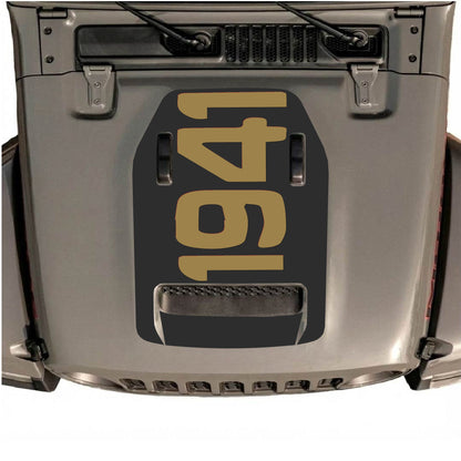 Hood Panel Decal/Sticker - 1941 Graphic Decal Graphic Kit - For Jeep JL JLU 392 2018 - Premium Vinyl