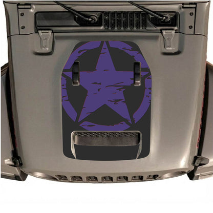 Hood Panel Decal/Sticker - Full Star Graphic Decal Graphic Kit - For Jeep JL JLU 392 2018 - Premium Vinyl