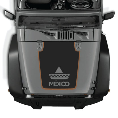 Kit gráfico de calcomanías para el cofre para Jeep Wrangler JK JKU 2007-2018, vinilo premium con diseño vibrante de México.