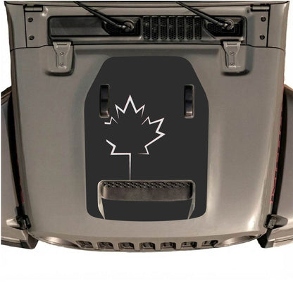 Hood Panel Decal/Sticker - Canada Leaf Graphic Decal Graphic Kit - For Jeep JL JLU 392 2018 - Premium Vinyl