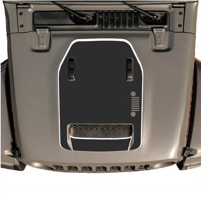 Hood Panel Decal/Sticker - Right Side Grill with Border Graphic Decal Graphic Kit - For Jeep JL JLU 392 2018 - Premium Vinyl