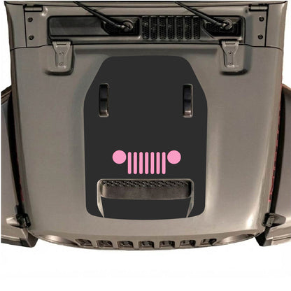Hood Panel Decal/Sticker - Center Grill Graphic Decal Graphic Kit - For Jeep JL JLU 392 2018 - Premium Vinyl