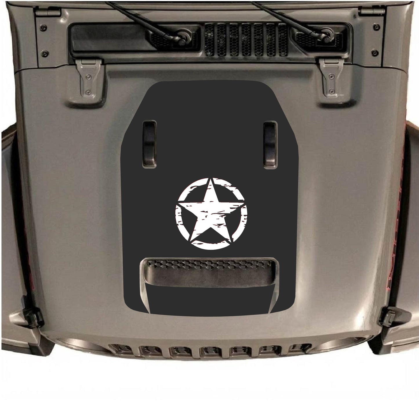 Hood Panel Decal/Sticker - Center Star Graphic Decal Graphic Kit - For Jeep JL JLU 392 2018 - Premium Vinyl