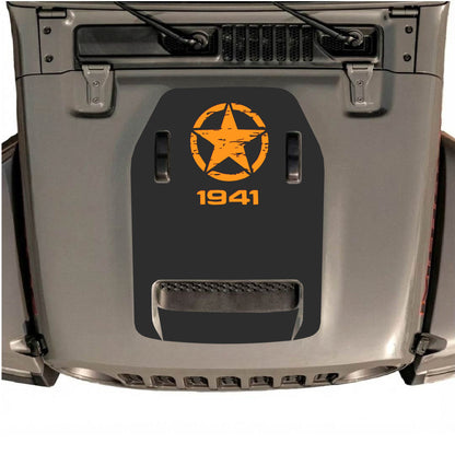 Hood Panel Decal/Sticker - 1941 Top Star Graphic Decal Graphic Kit - For Jeep JL JLU 392 2018 - Premium Vinyl