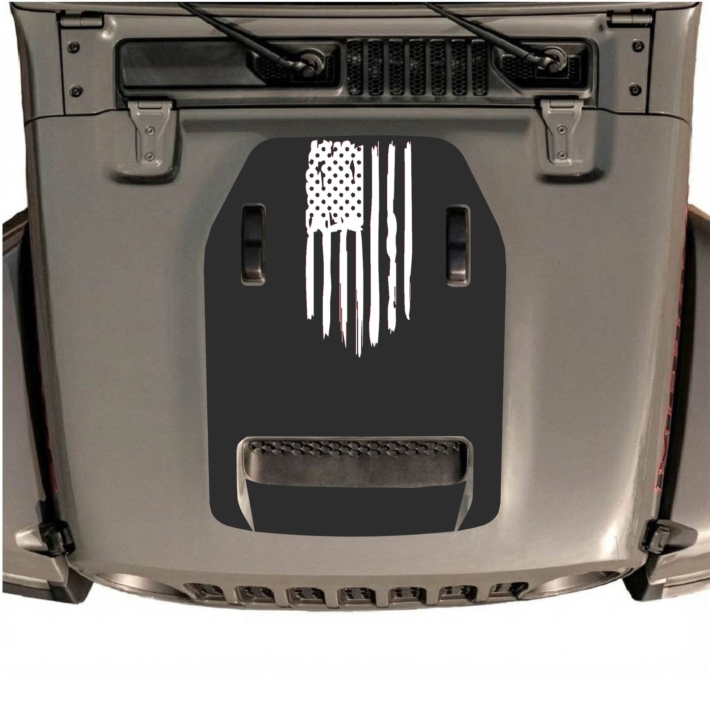 Hood Panel Decal/Sticker - America Flag Graphic Decal Graphic Kit - For Jeep JL JLU 392 2018 - Premium Vinyl