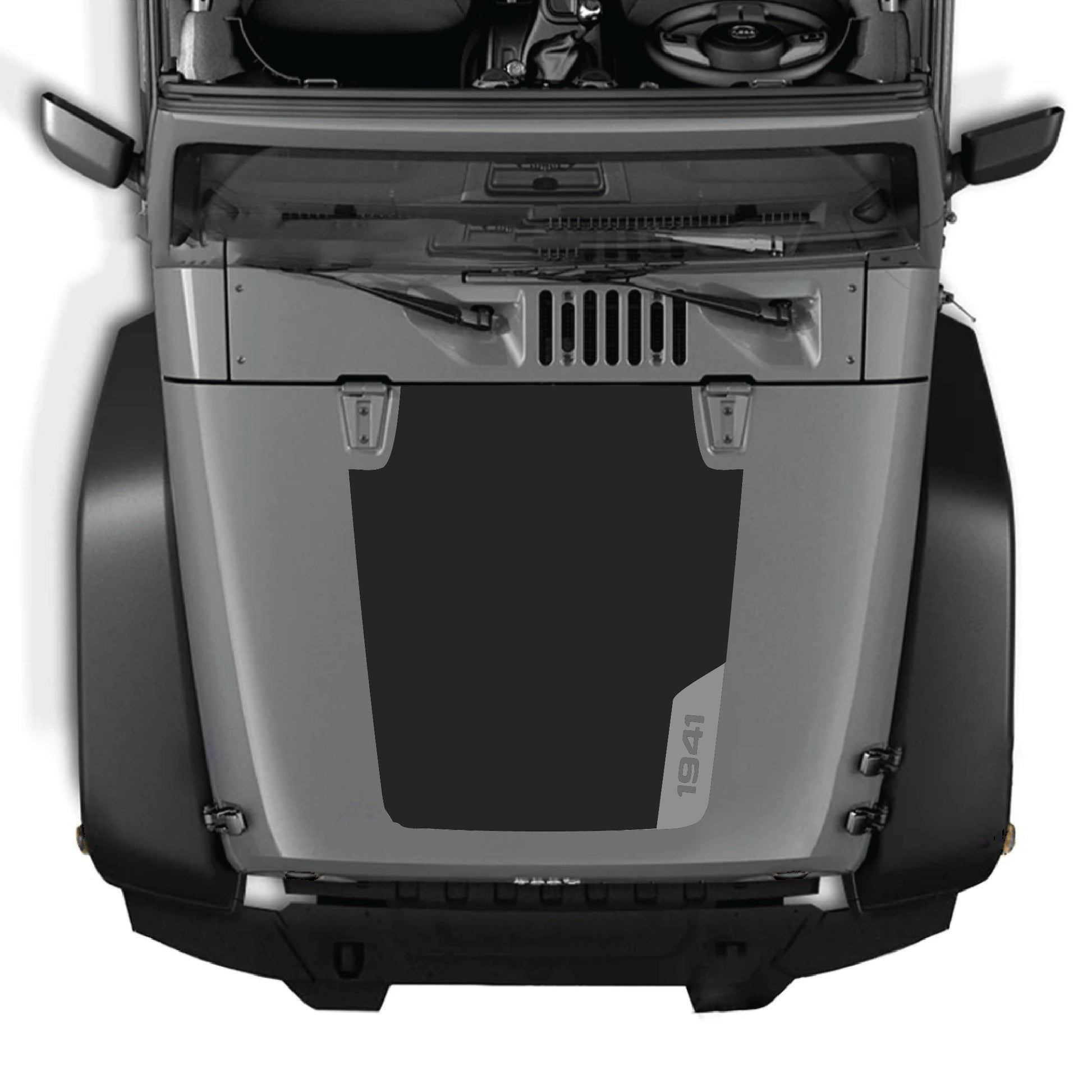 o
Calcomanía para el lado derecho del capó del Jeep Wrangler JK con gráfico 1941 de CarCode, hecha de vinilo premium para un estilo llamativo.