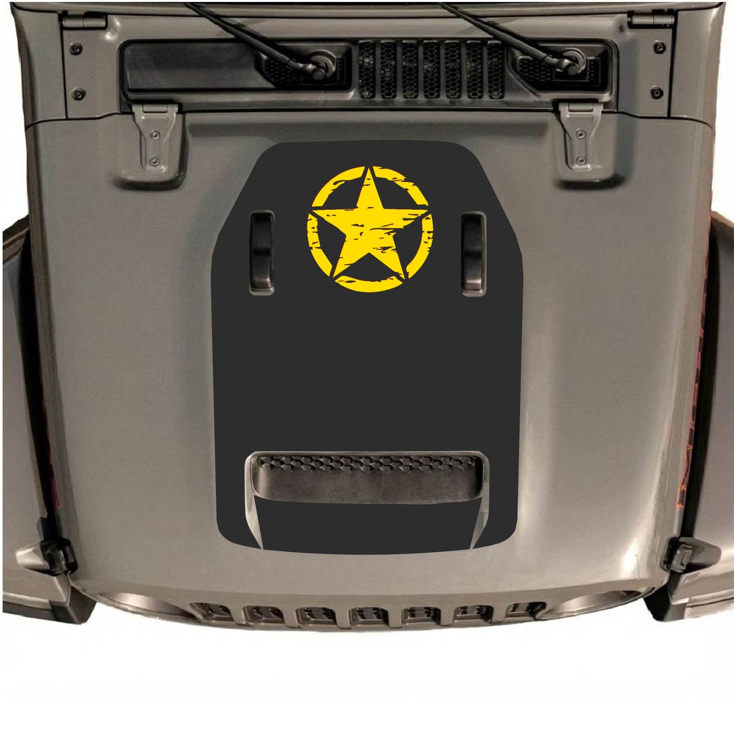 Hood Panel Decal/Sticker - Top Star Graphic Decal Graphic Kit - For Jeep JL JLU 392 2018 - Premium Vinyl