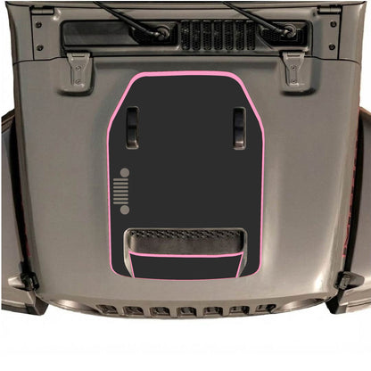 Hood Panel Decal/Sticker - Left Side Grill with Border Graphic Decal Graphic Kit - For Jeep JL JLU 392 2018 - Premium Vinyl