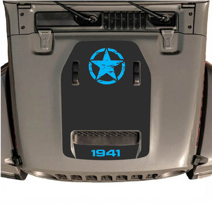 Hood Panel Decal/Sticker - Top Star 1941 Graphic Decal Graphic Kit - For Jeep JL JLU 392 2018 - Premium Vinyl