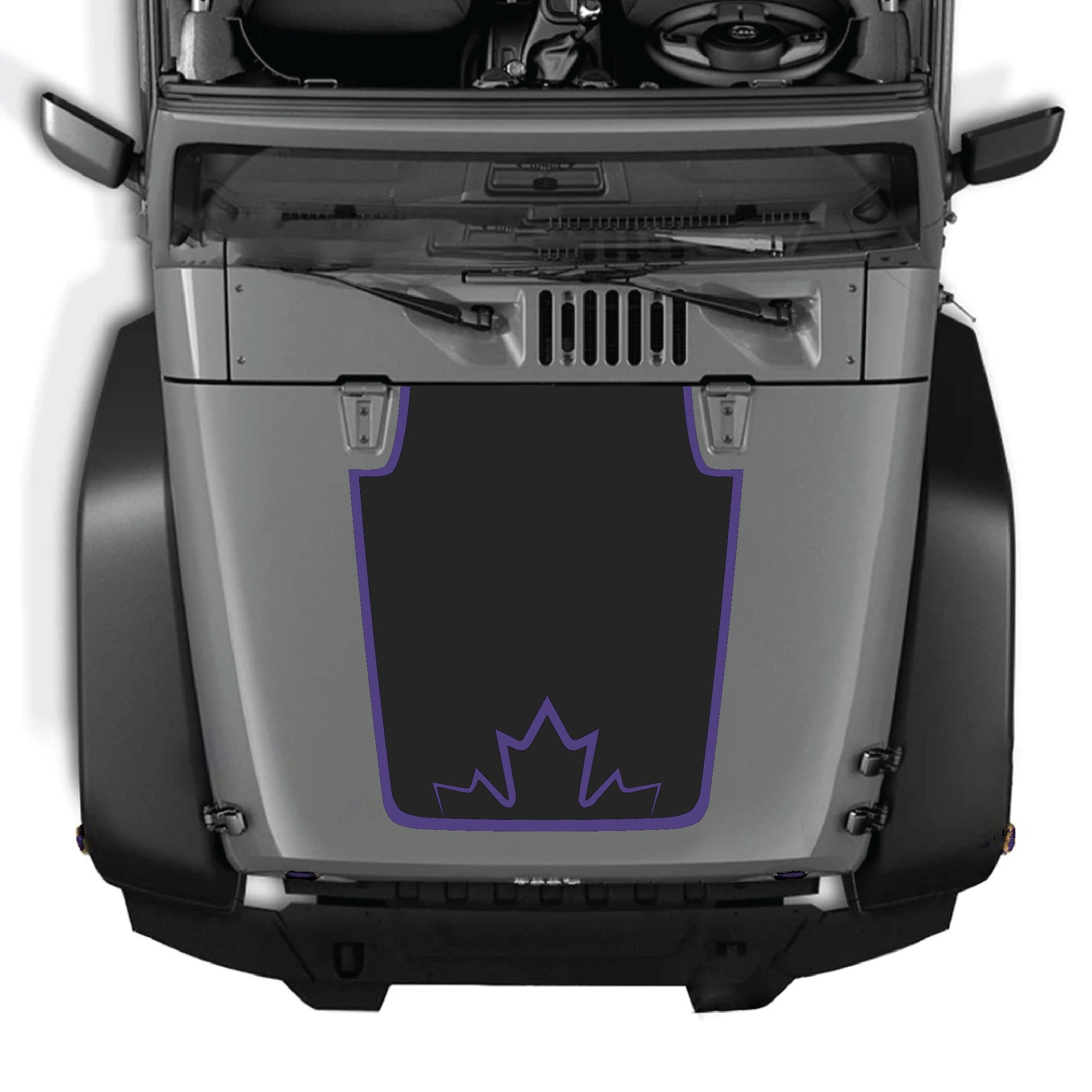 Canada graphic hood decal with border for Jeep Wrangler JK JKU, made of premium vinyl, by CarCode.