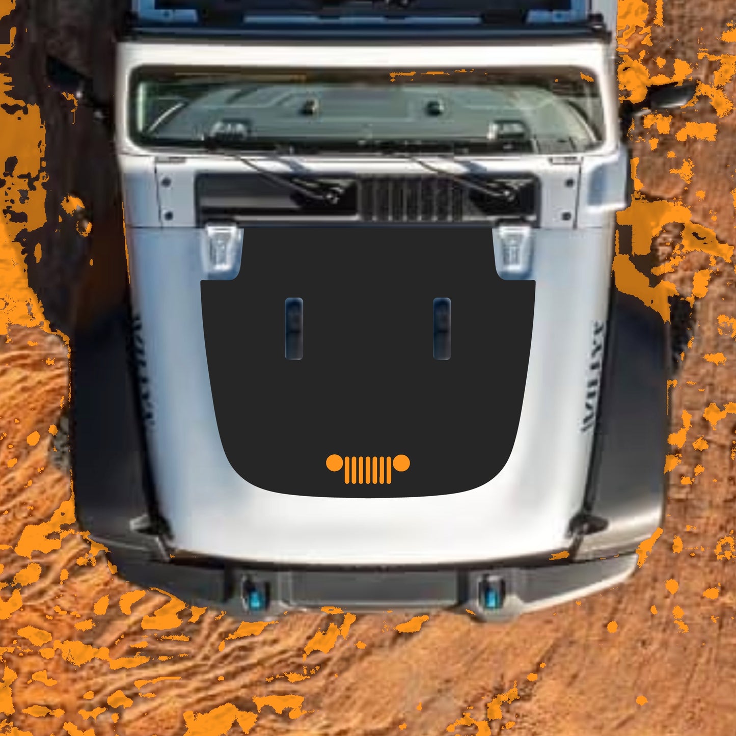 Hood Panel Decal/Sticker - Grill Graphic Decal Graphic Kit - For Jeep JL JLU Sahara 2018-2025 - Premium Vinyl