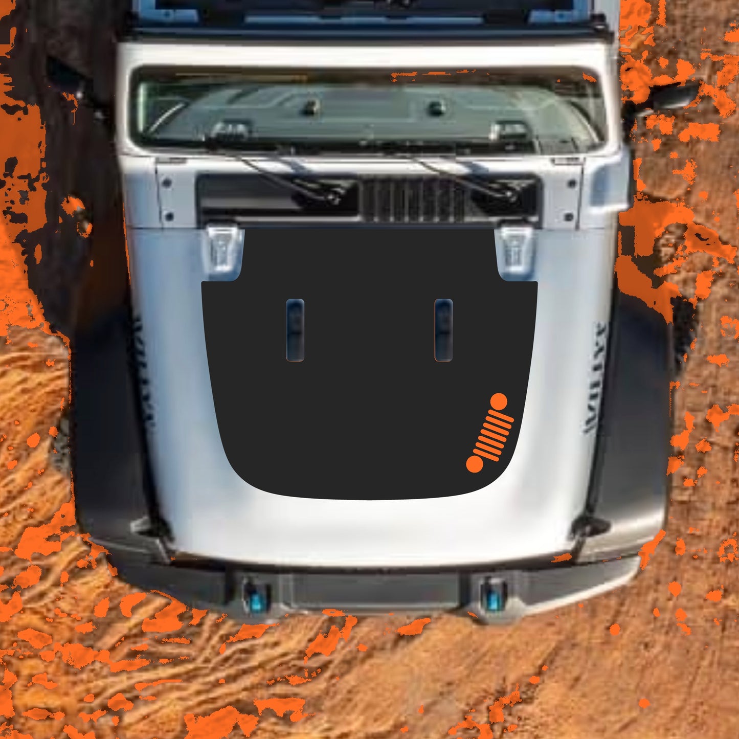 Hood Panel Decal/Sticker - Right Side Grill Graphic Decal Graphic Kit - For Jeep JL JLU Sahara 2018-2025 - Premium Vinyl