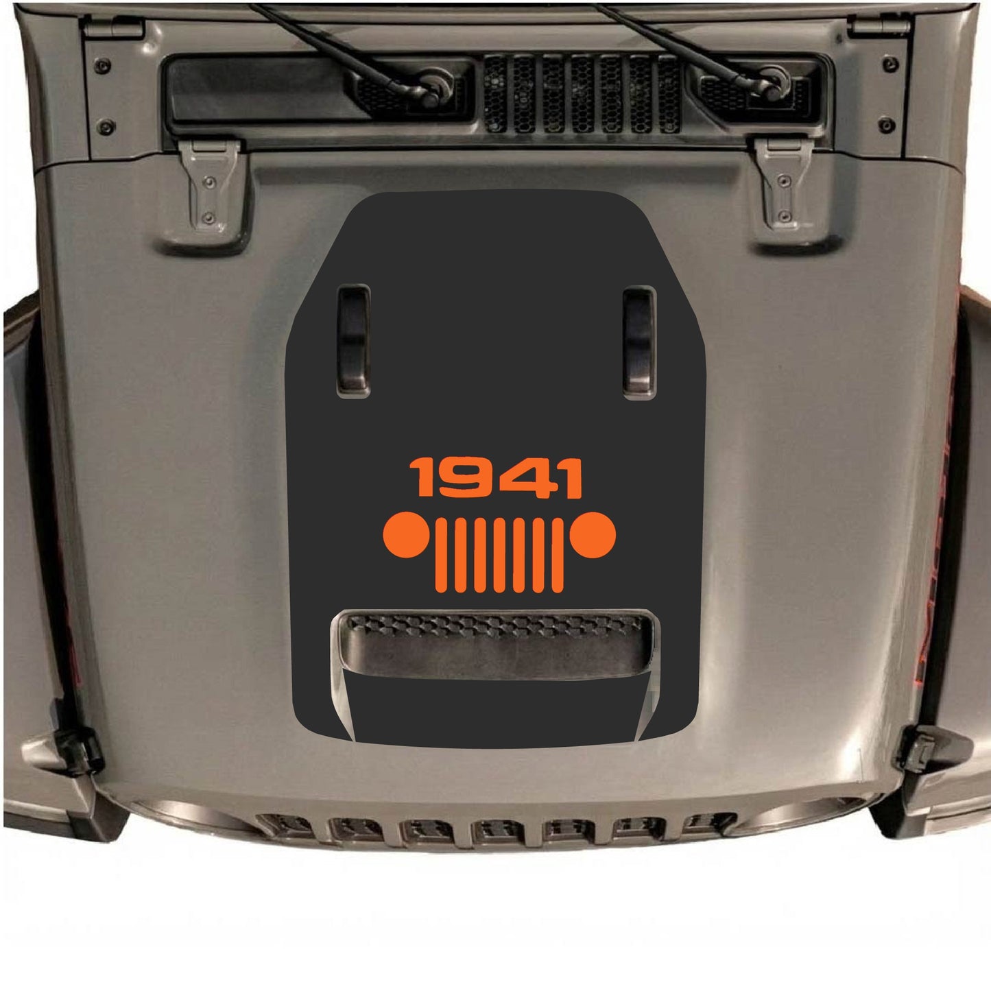Hood Panel Decal/Sticker - 1941 Center Grill Graphic Decal Graphic Kit - For Jeep JL JLU 392 2018 - Premium Vinyl