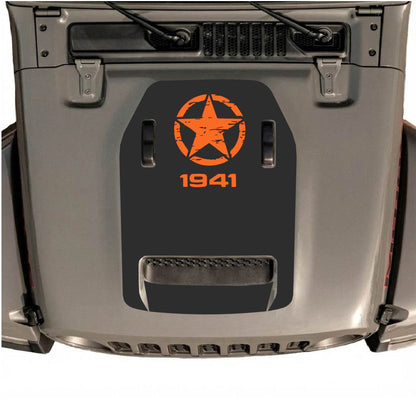 Hood Panel Decal/Sticker - 1941 Top Star Graphic Decal Graphic Kit - For Jeep JL JLU 392 2018 - Premium Vinyl