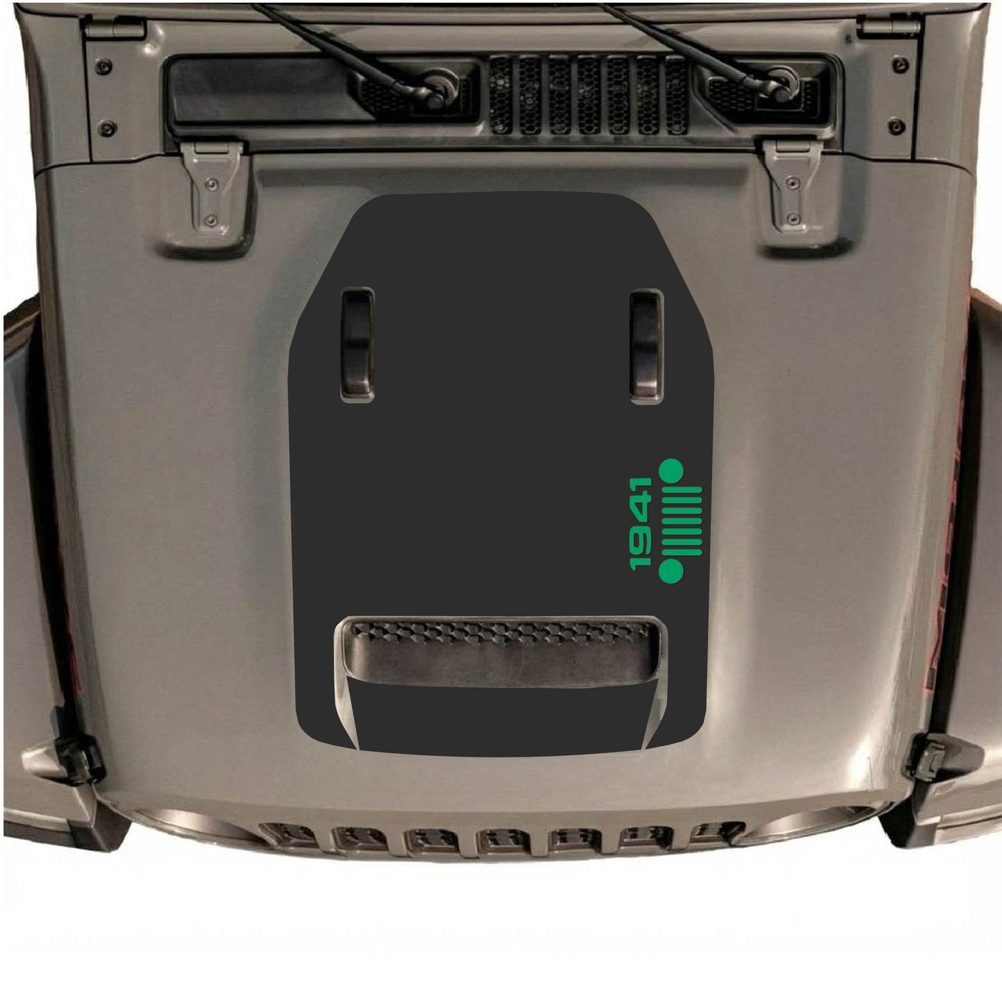 Hood Panel Decal/Sticker - 1941 Right Side Grill Graphic Decal Graphic Kit - For Jeep JL JLU 392 2018 - Premium Vinyl