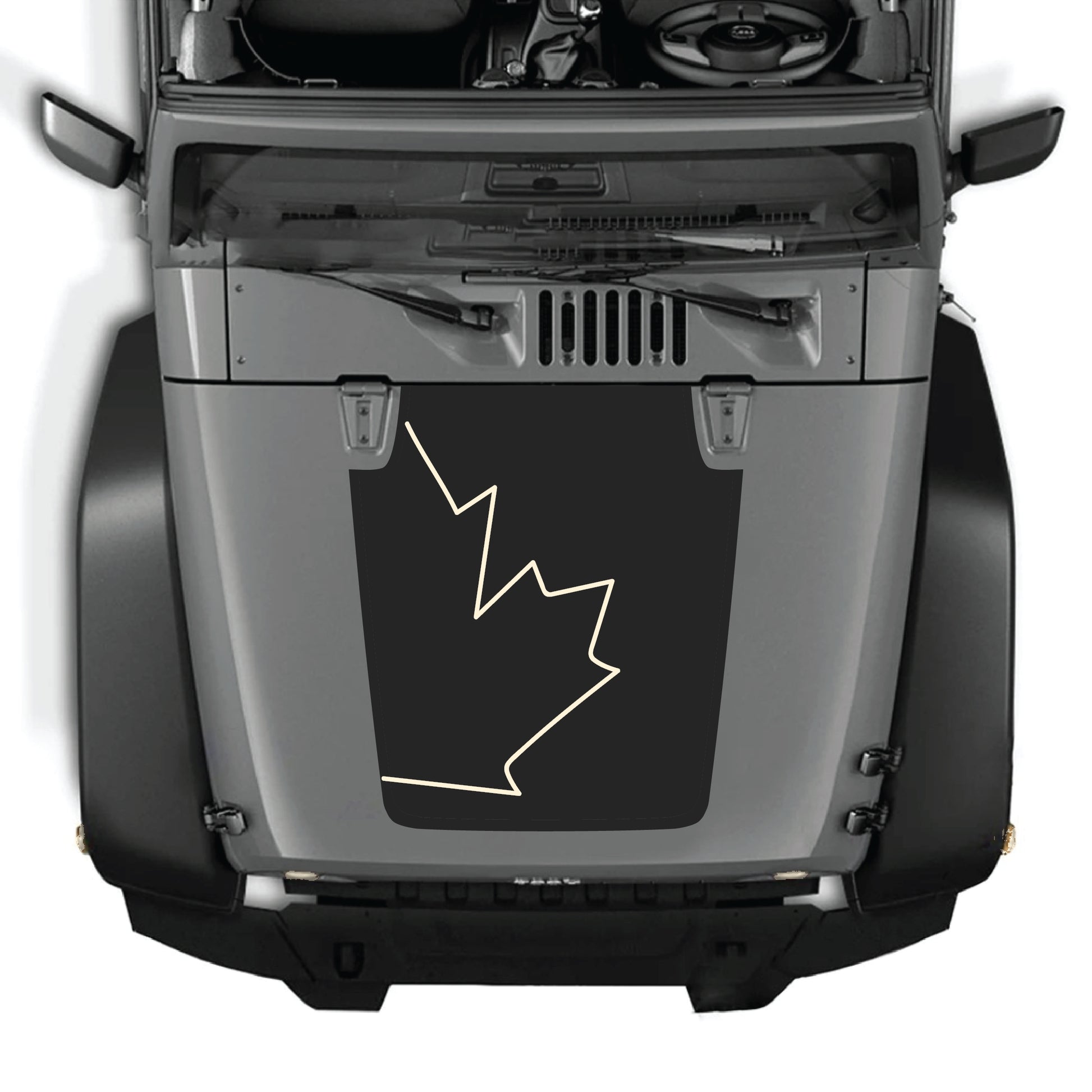 Canada full leaf hood decal sticker for Jeep Wrangler JK JKU 2007-2018, made of premium vinyl by CarCode.