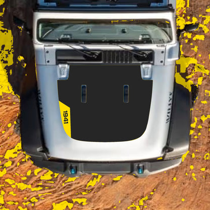 Hood Panel Decal/Sticker - Left Side 1941 Graphic Decal Graphic Kit - For Jeep JL JLU Sahara 2018-2025 - Premium Vinyl