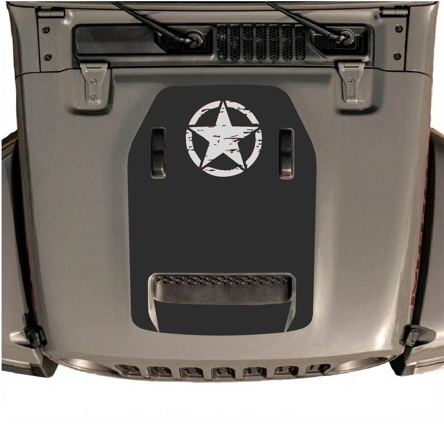 Hood Panel Decal/Sticker - Top Star Graphic Decal Graphic Kit - For Jeep JL JLU 392 2018 - Premium Vinyl
