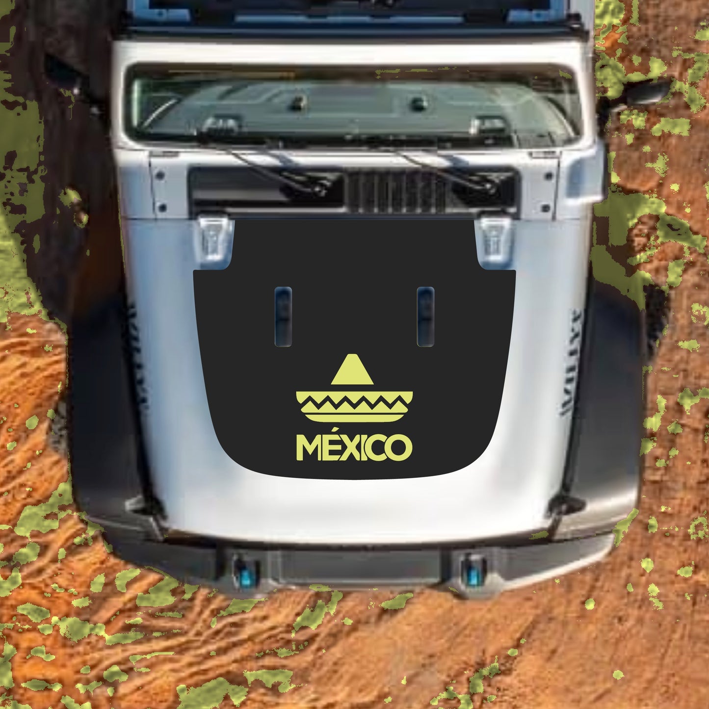 Hood Panel Decal/Sticker - Mexico Graphic Decal Graphic Kit - For Jeep JL JLU Sahara 2018-2025 - Premium Vinyl