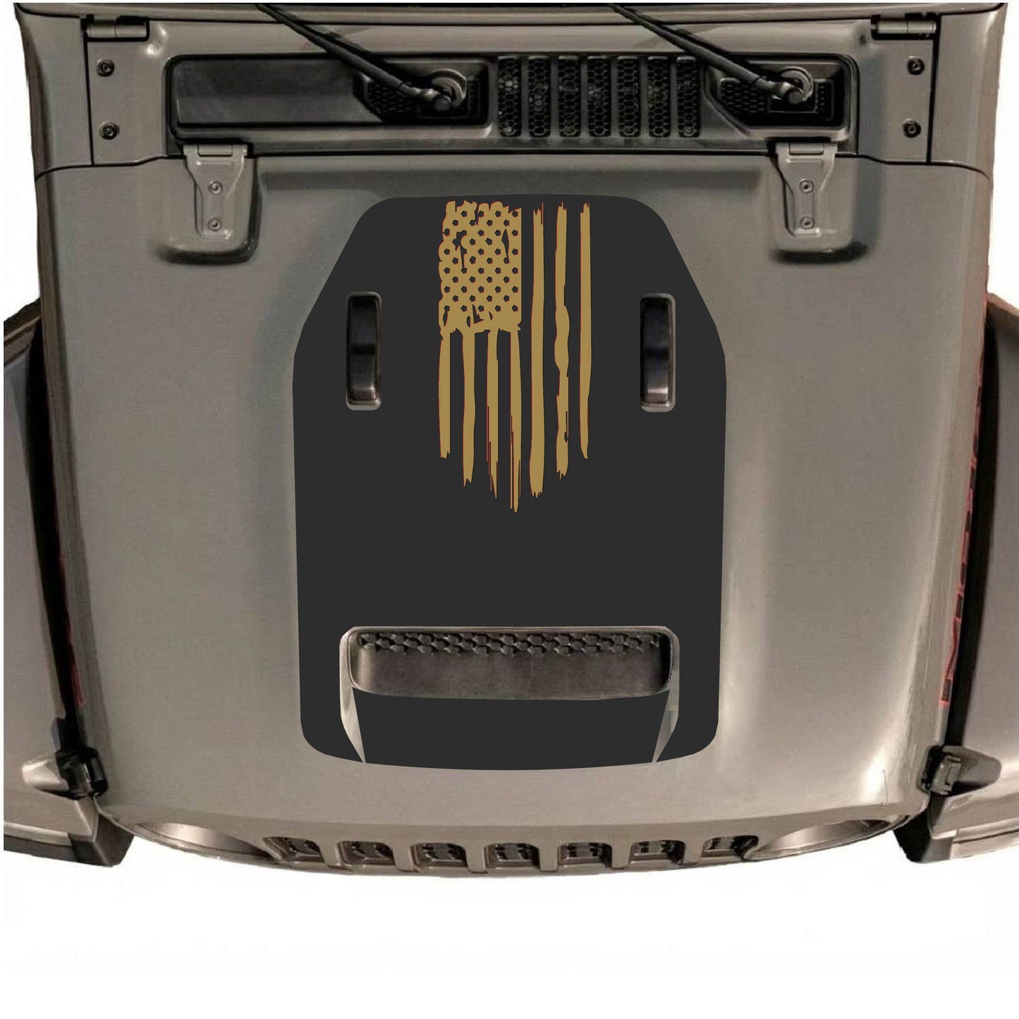 Hood Panel Decal/Sticker - America Flag Graphic Decal Graphic Kit - For Jeep JL JLU 392 2018 - Premium Vinyl