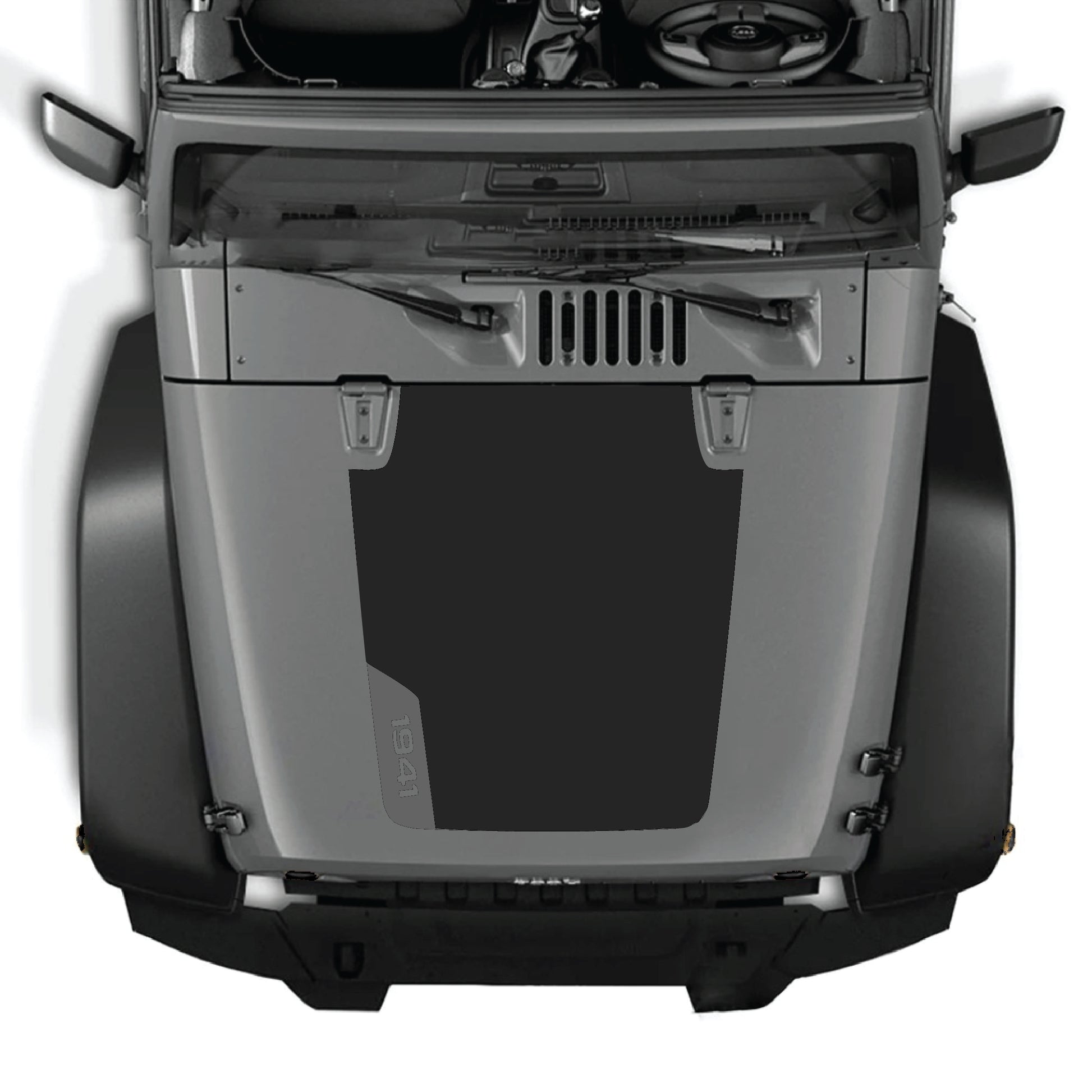 Kit gráfico de calcomanías para el lado izquierdo del capó del Jeep Wrangler JK JKU 2007-2018, calcomanía de vinilo premium de CarCode con diseño 1941.