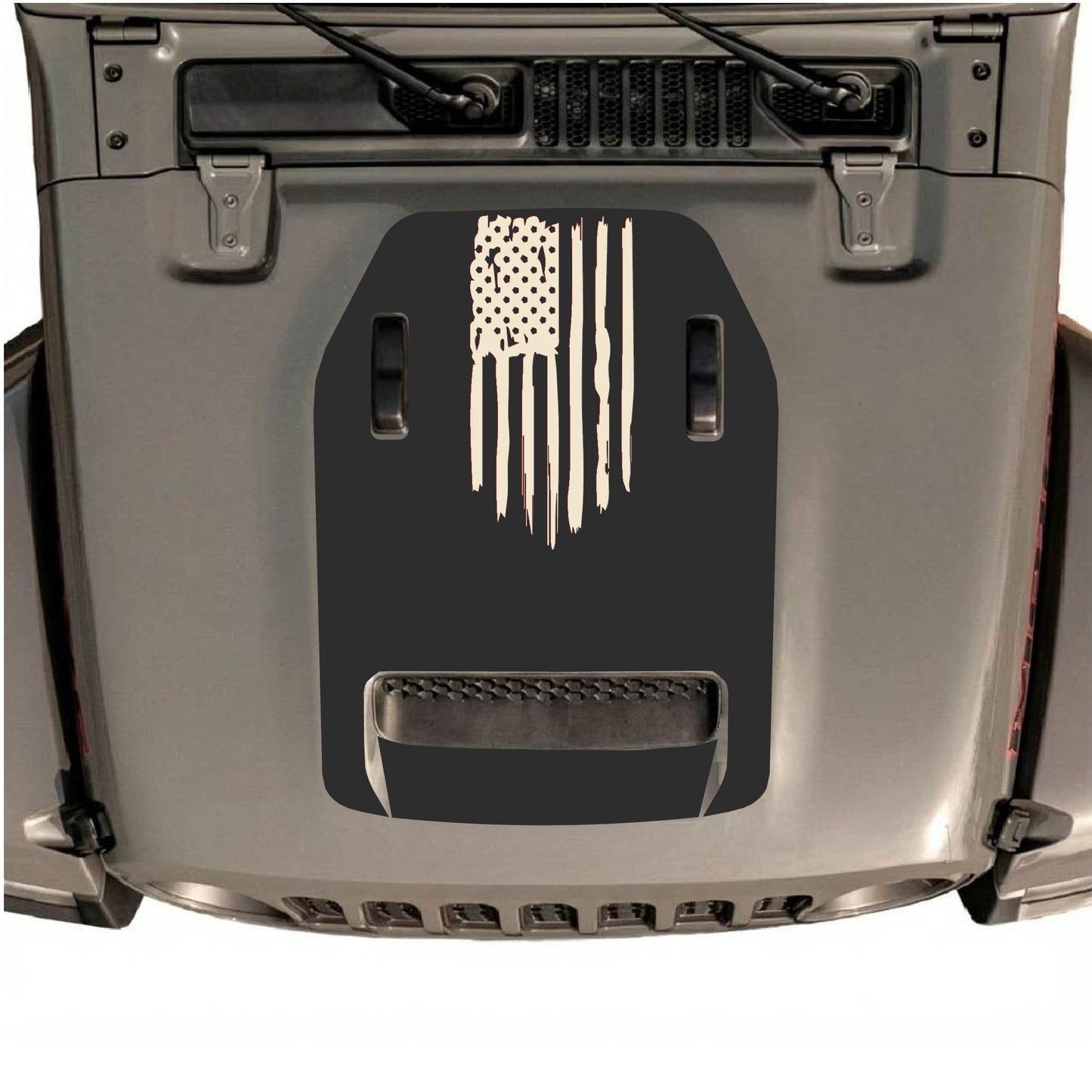 Hood Panel Decal/Sticker - America Flag Graphic Decal Graphic Kit - For Jeep JL JLU 392 2018 - Premium Vinyl