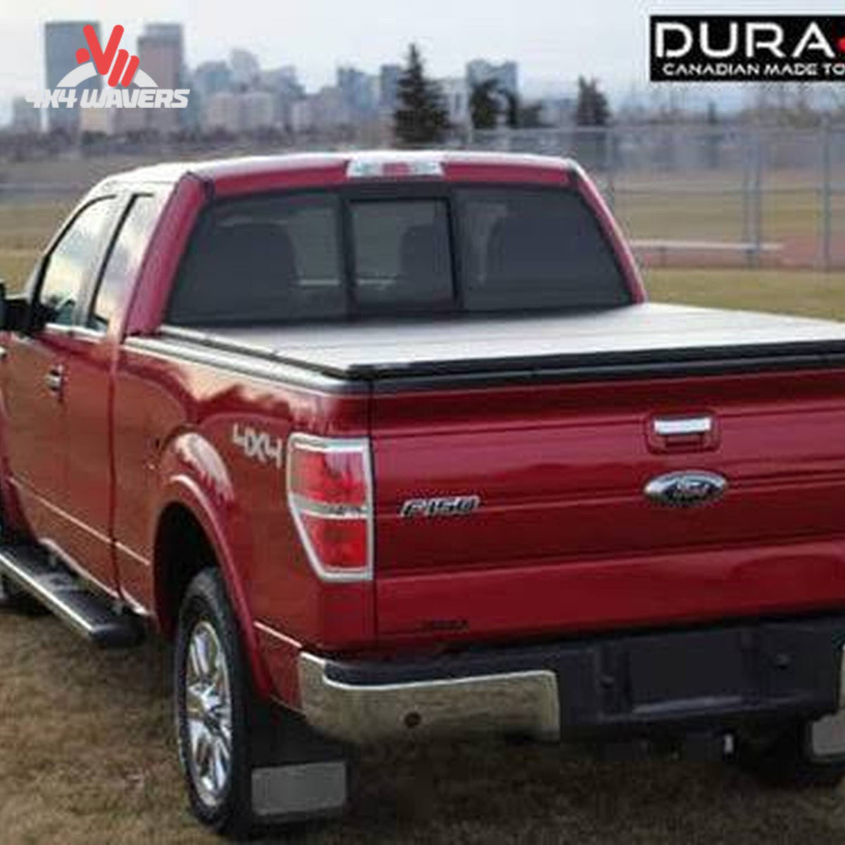 Dura-Flip hard folding tonneau cover installed on a 2004-2014 Ford F150 with 5.5ft bed, showing the sleek, protective cover in place.