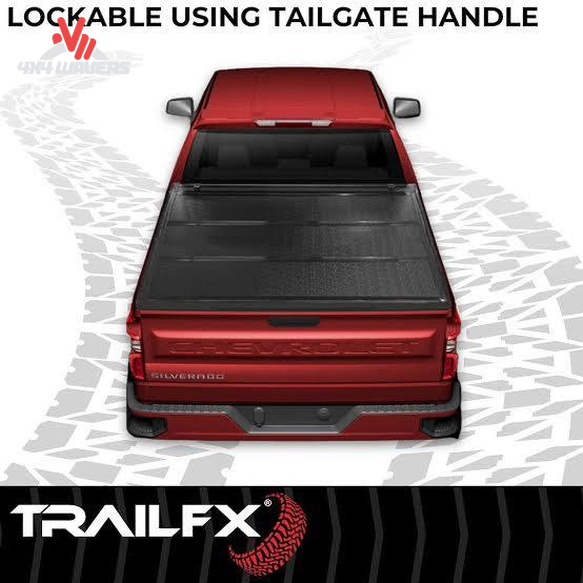 Dura-Flip Weather-Flex hinge panel on Ford F150 and F150 Lightning tonneau cover, showing durable folding design for 5.5ft truck bed