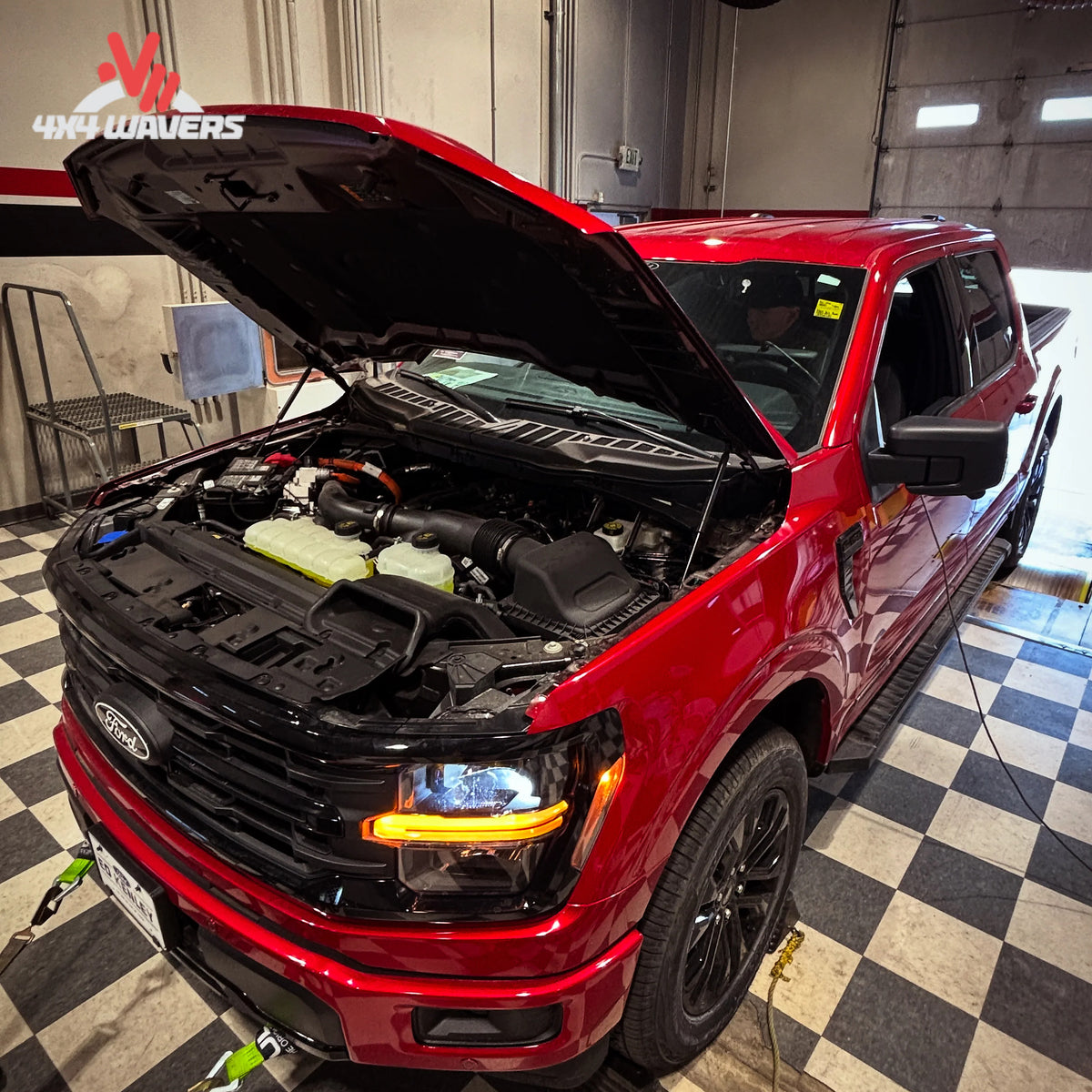 Edge Products EZX Inline Module and Throttle Controller installed in the engine bay of a 2021-2025 Ford F150 and Raptor.