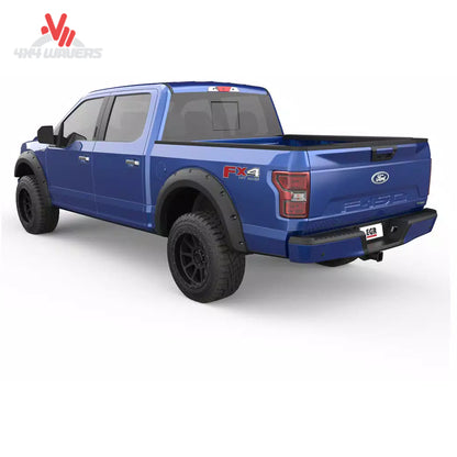 EGR bolt-style matte fender flares installed on a 2018-2020 Ford F-150 truck, enhancing exterior protection and rugged style.