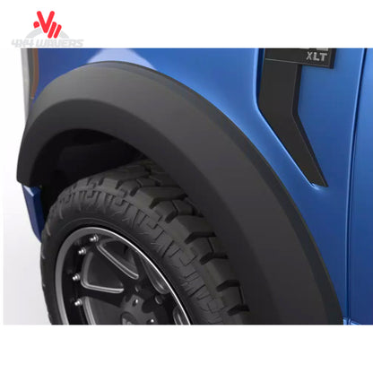 EGR Rugged Fender Flares in matte finish for 2021-2026 Ford F-150, showing textured rugged ABS material details