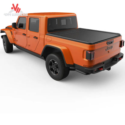 EGR RollTrac electric tonneau cover installed on 2020–2026 Jeep Gladiator JT with 5-foot bed, featuring sleek design and secure fit.