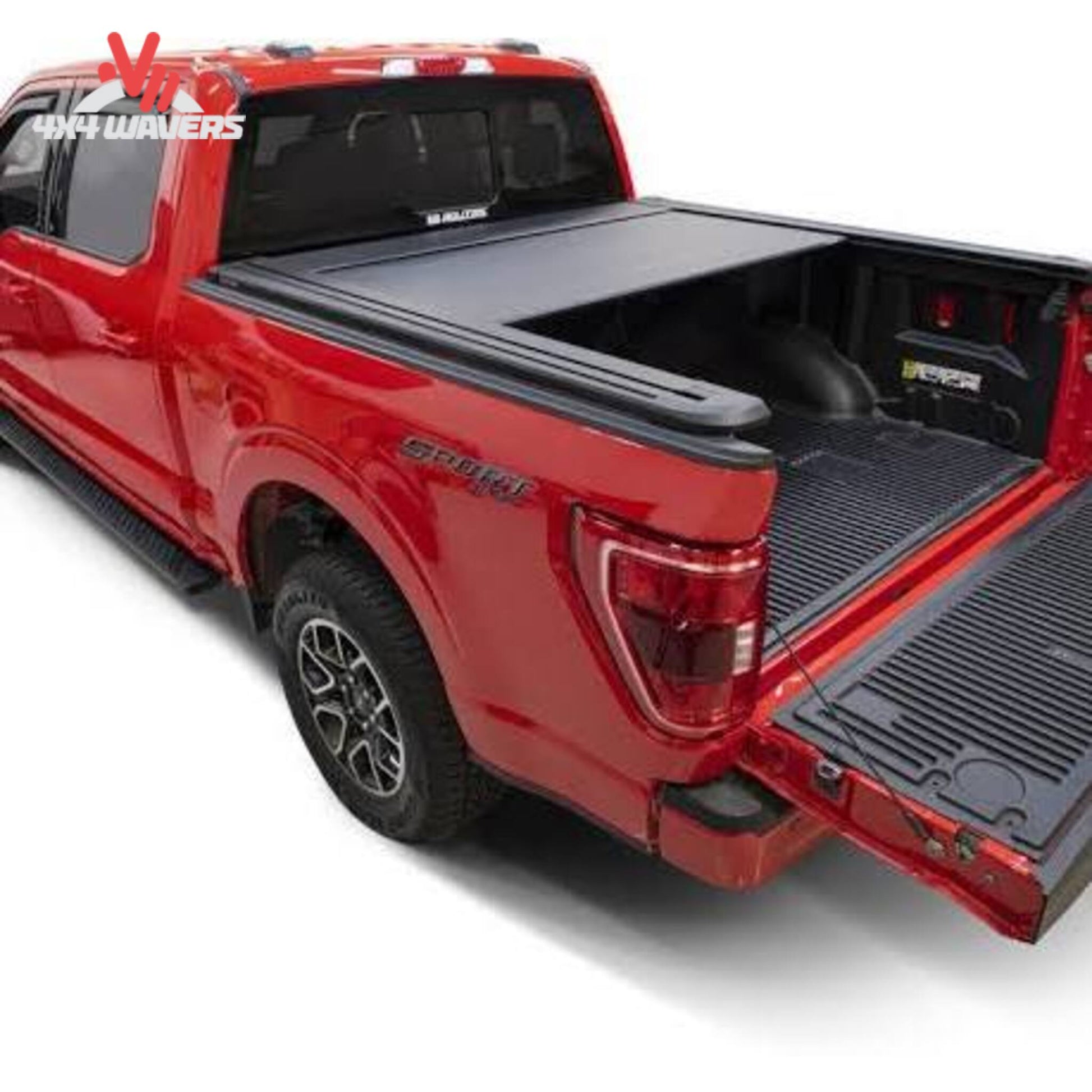 EGR RollTrac manual tonneau cover with key lock assembly on a 2015-2026 Ford F-150 6.5ft bed, showing the locking mechanism.