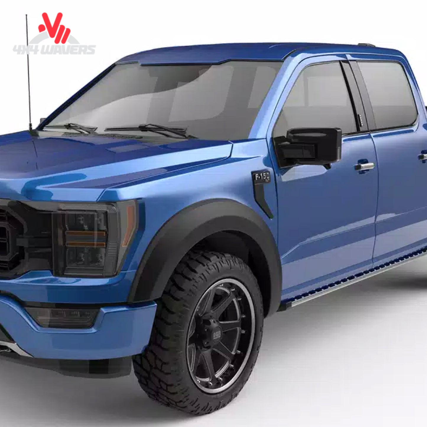 EGR Rugged Matte Fender Flares installed on a 2021-2026 Ford F-150 pickup truck, providing protection and off-road style.