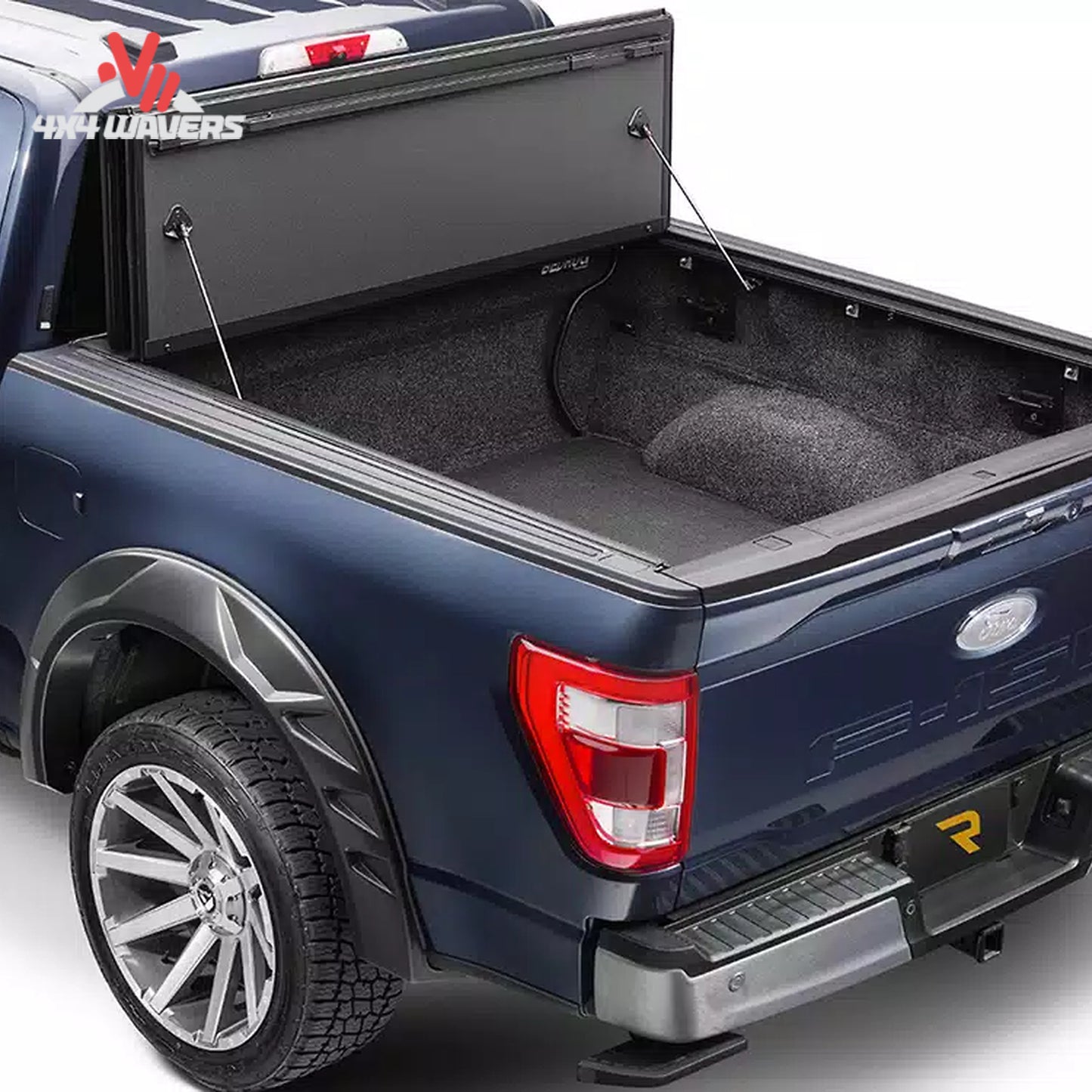 Cubierta rígida plegable Extang Endure ALX abierta en una Jeep Gladiator JT 2020–2026 con caja de 5 ft.