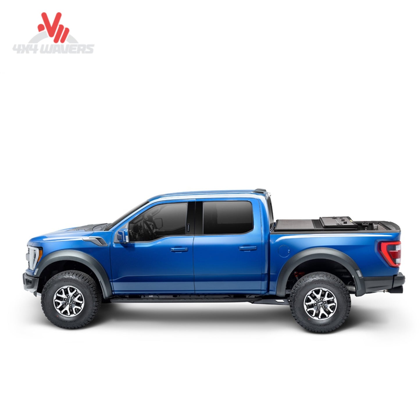 Extang Solid Fold ALX Tonneau Cover folded open on a 2015-2020 Ford F-150 with 6.5-foot bed, showing durable truck bed cover design.
