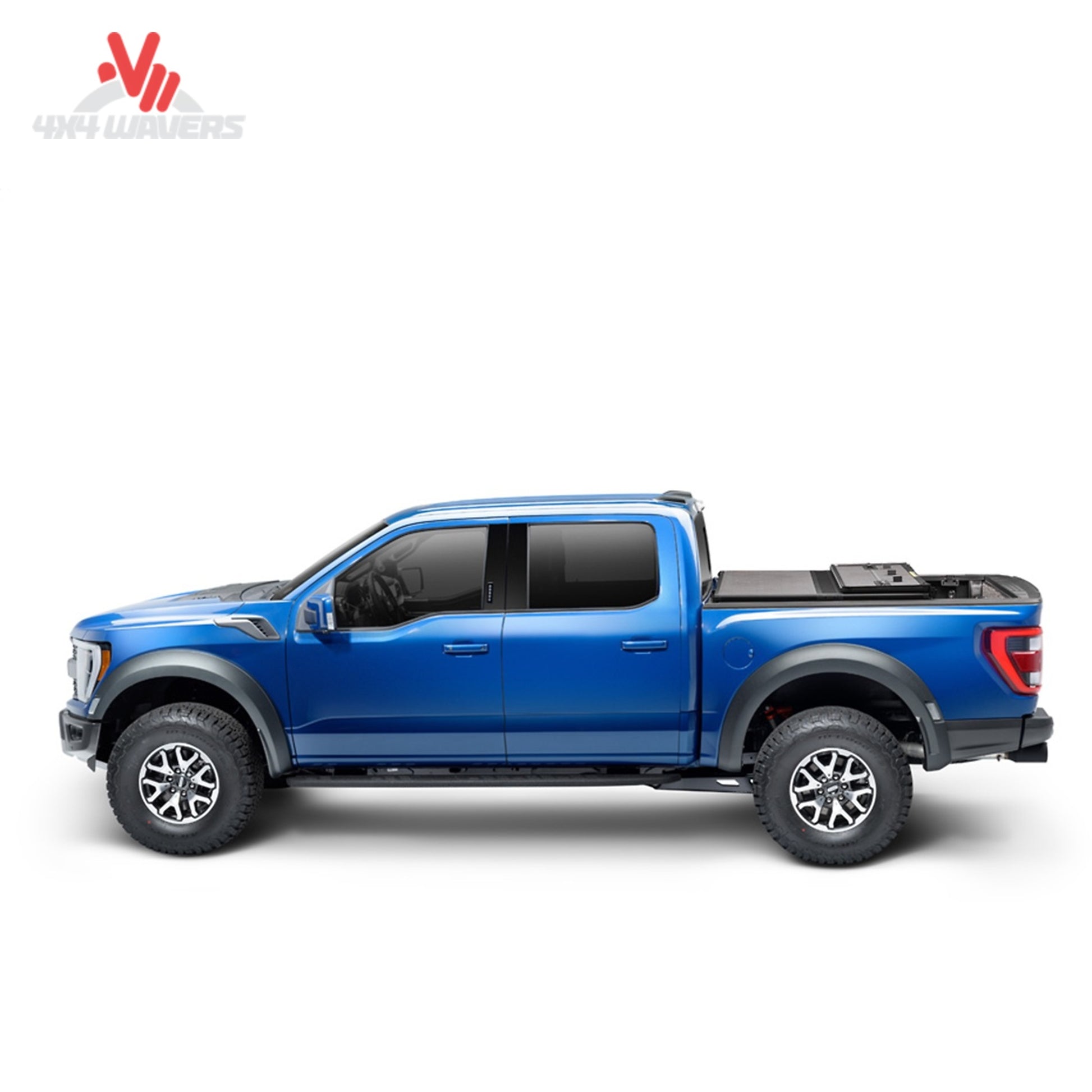 Extang Solid Fold ALX Tonneau Cover folded open on a 2015-2020 Ford F-150 with 6.5-foot bed, showing durable truck bed cover design.