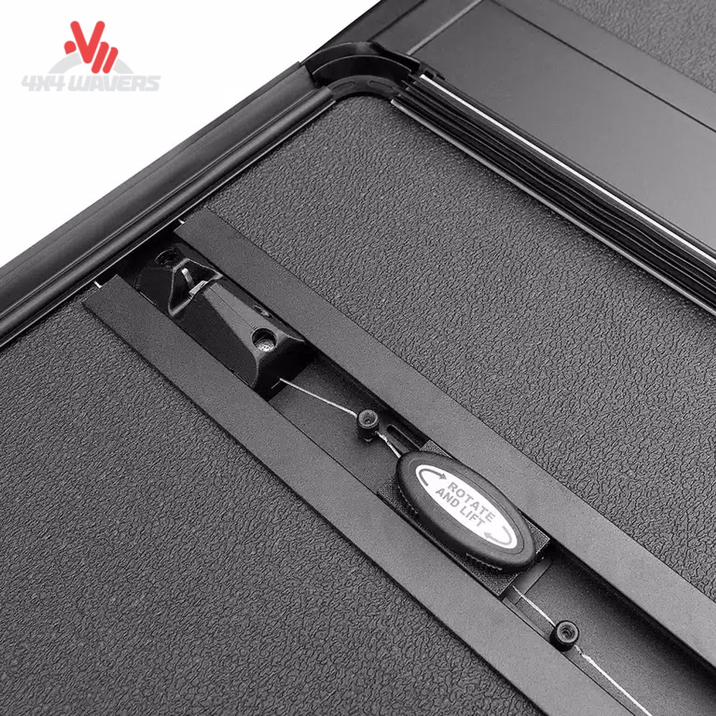 Extang Solid Fold ALX tonneau cover with jaw grip clamps on a 2015-2020 Ford F-150 5.5ft truck bed.