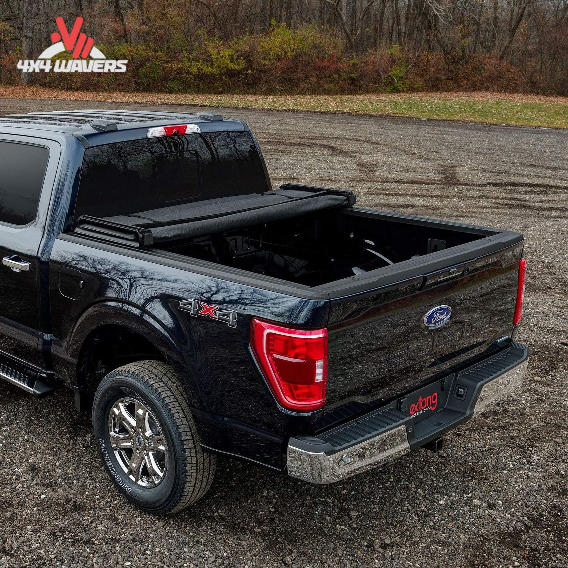 Extang Trifecta 2.0 tonneau cover on a 2009-2014 Ford F-150 with 5.5ft bed, shown folded open for bed access.