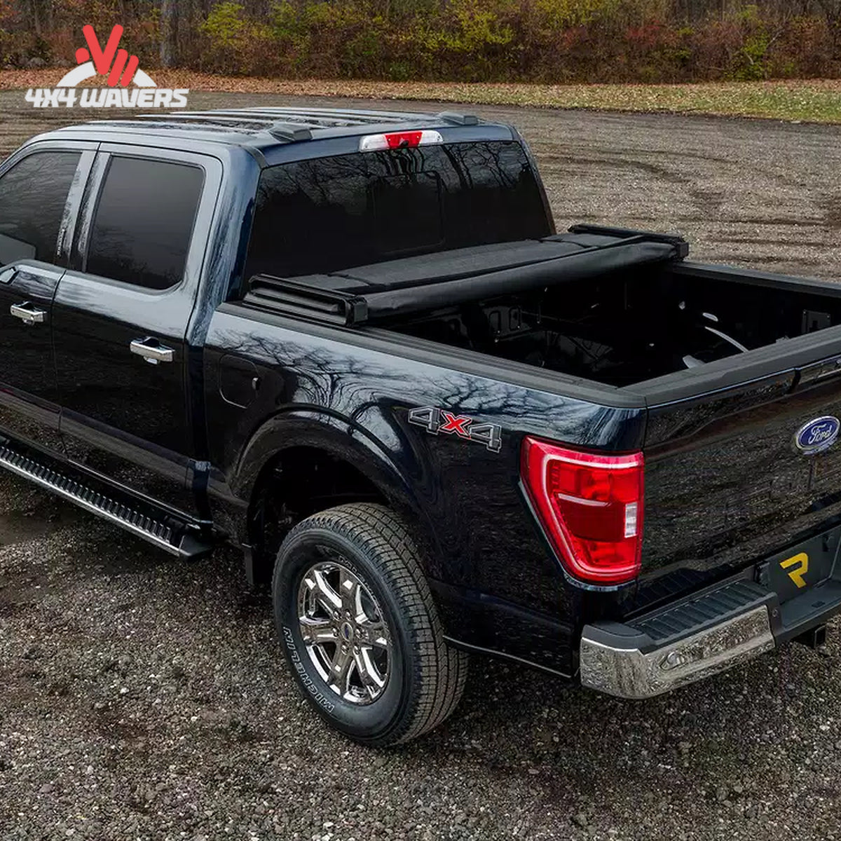 Extang Trifecta 2.0 tonneau cover folded open on a 2015-2020 Ford F-150 with a 5.5ft bed, showing bed access and cover design.