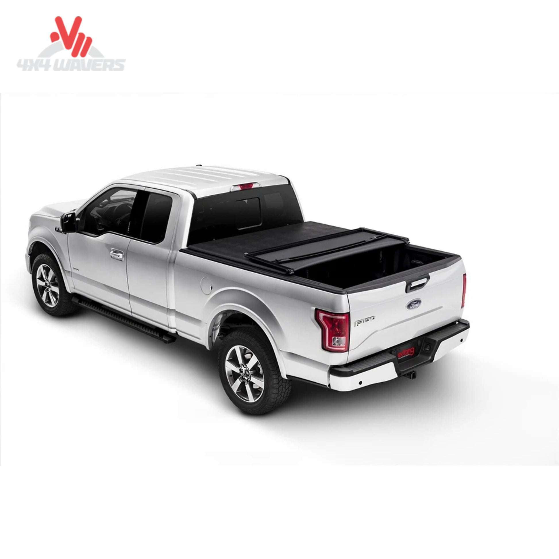 Extang Trifecta 2.0 tonneau cover folded open on a 2015-2020 Ford F-150 with 6.5ft bed, showing secure bed access.