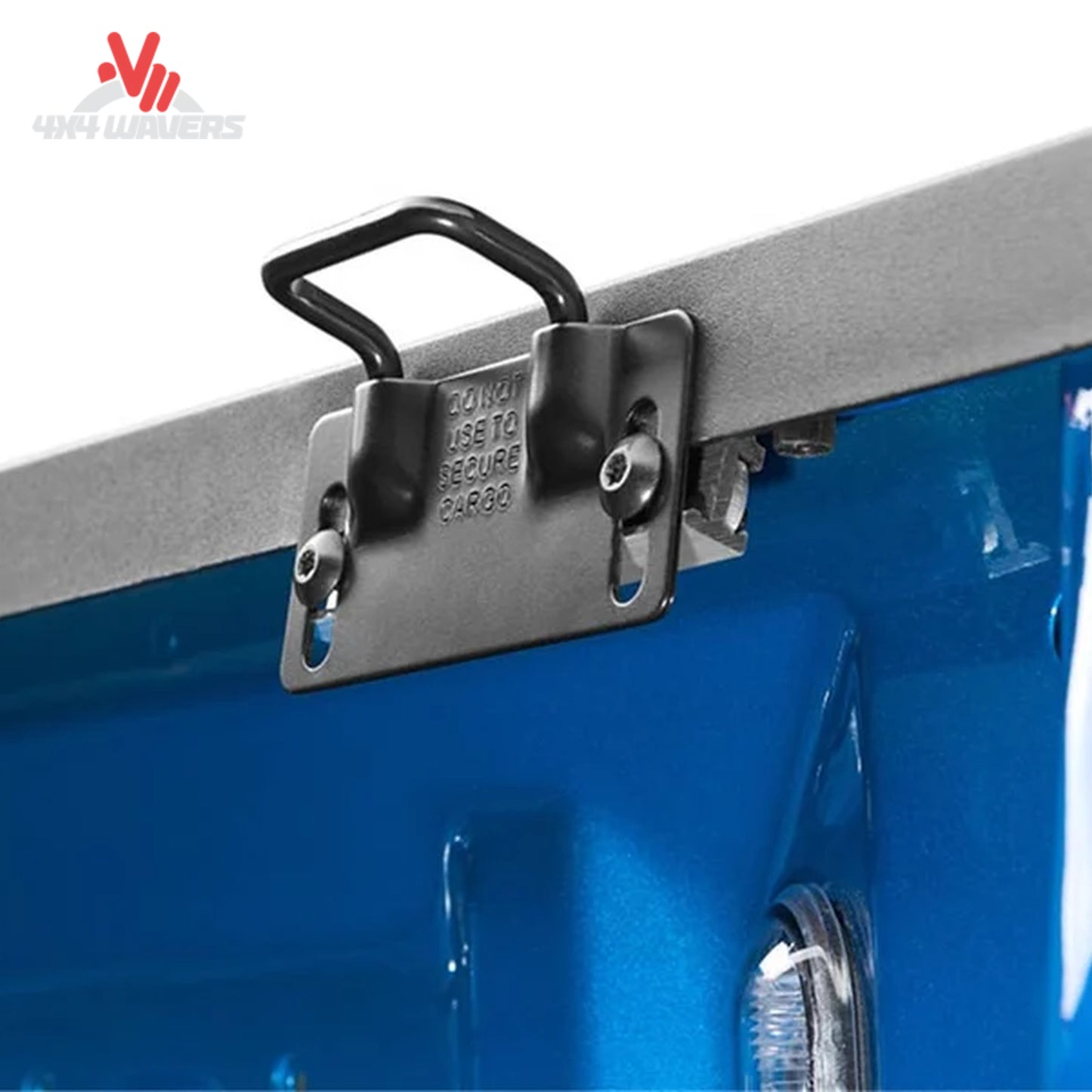 Close-up of Extang Trifecta ALX Tonneau Cover rotary release latch on a 2015-2020 Ford F-150 with a 5.5ft bed.