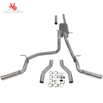 Complete stainless steel Flowmaster Force II cat-back exhaust kit with Super 50 muffler SKU 817492